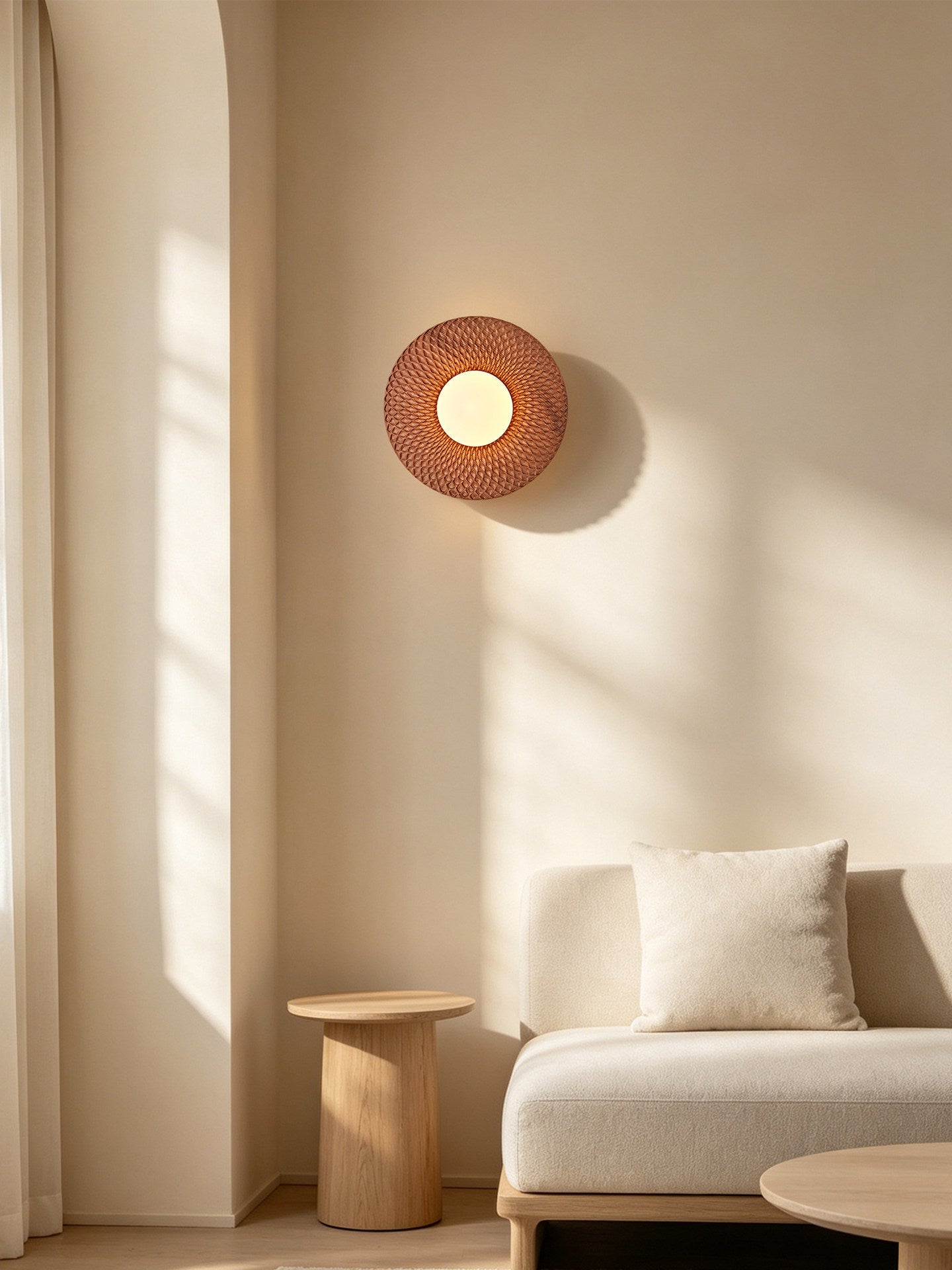 Carved Ash Wood Sconce