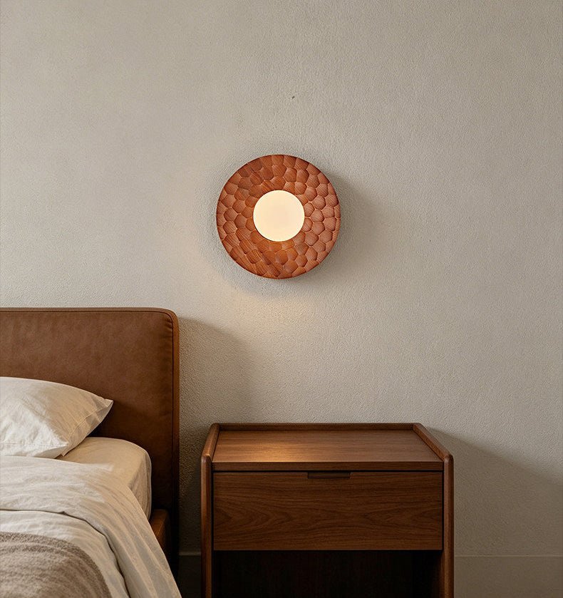 Carved Ash Wood Sconce