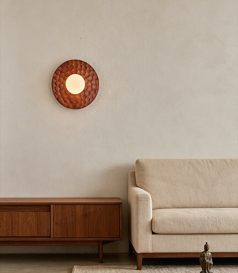 Carved Ash Wood Sconce