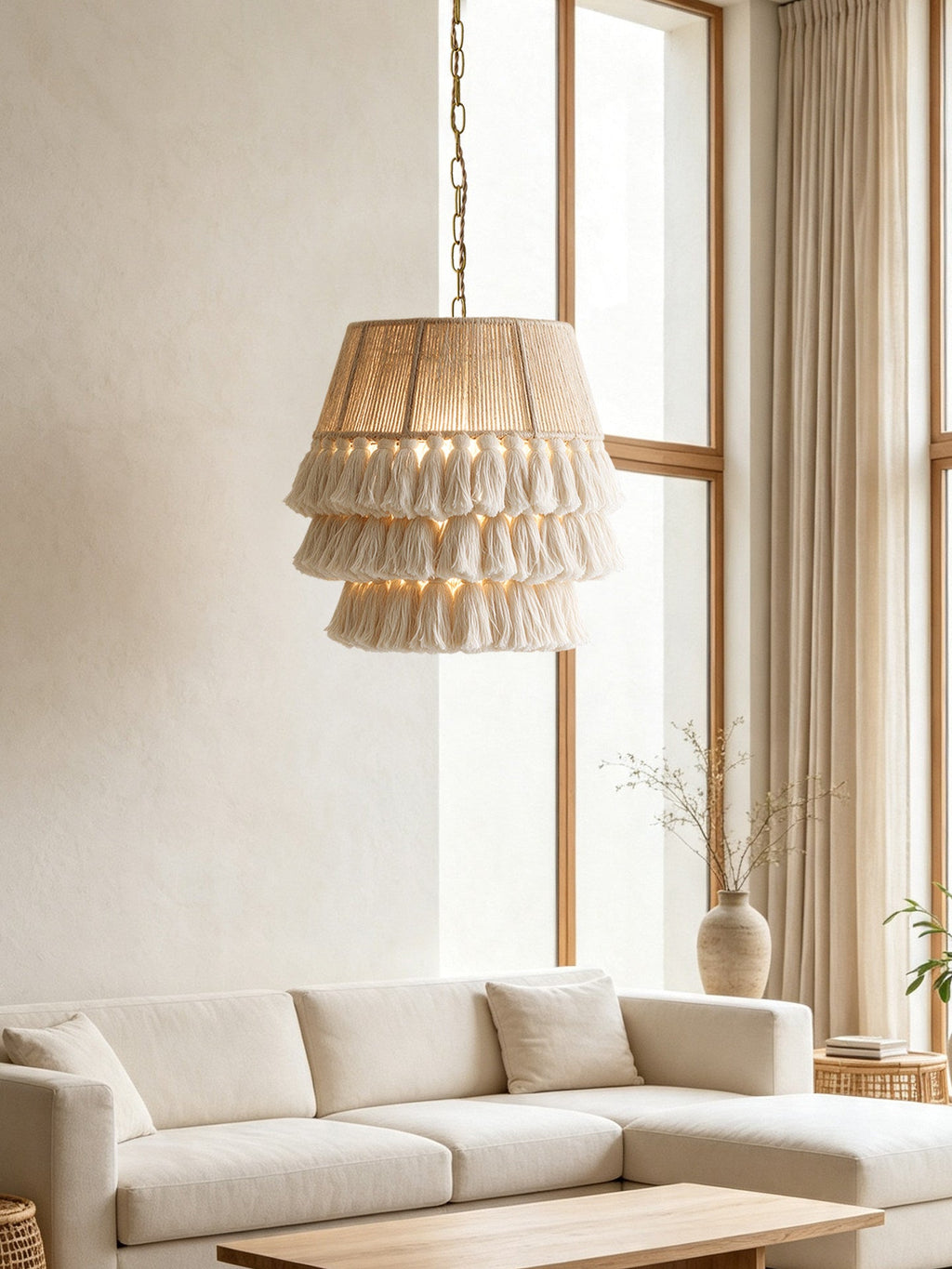 Cascade Tasseled Rope Pendant Lamp