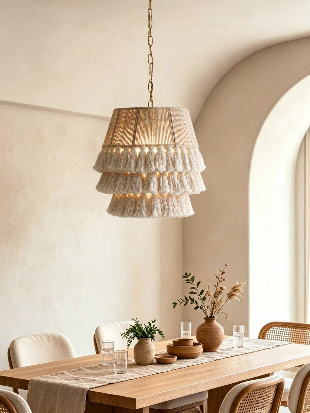 Cascade Tasseled Rope Pendant Lamp