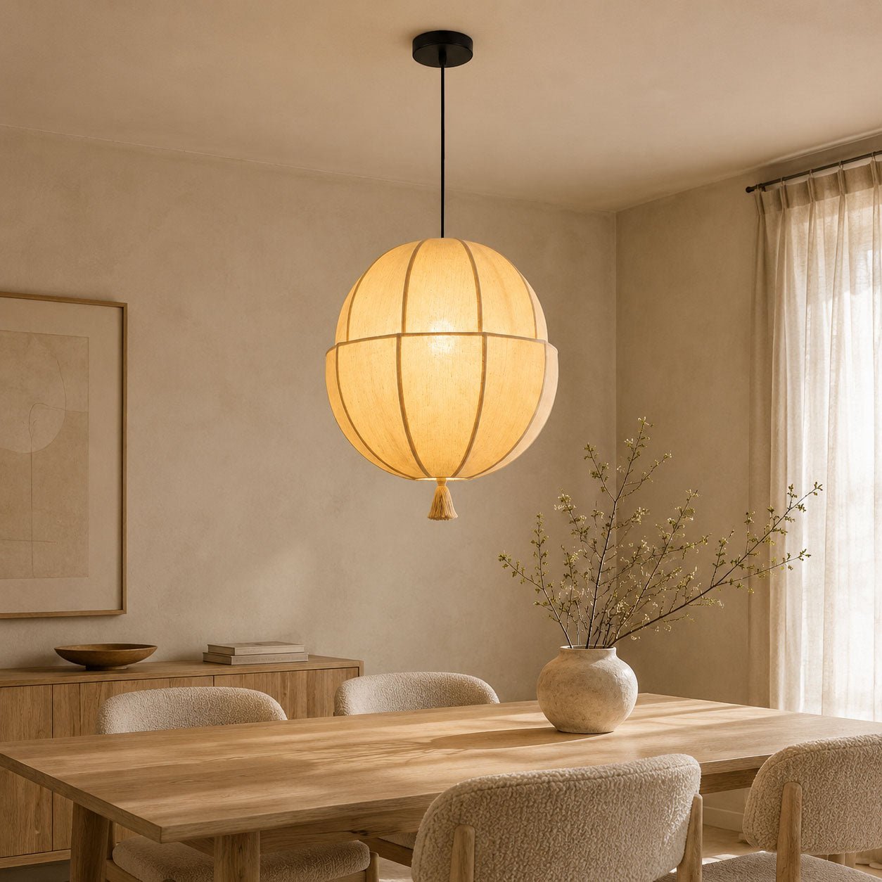 Celene Fabric Lantern Pendant