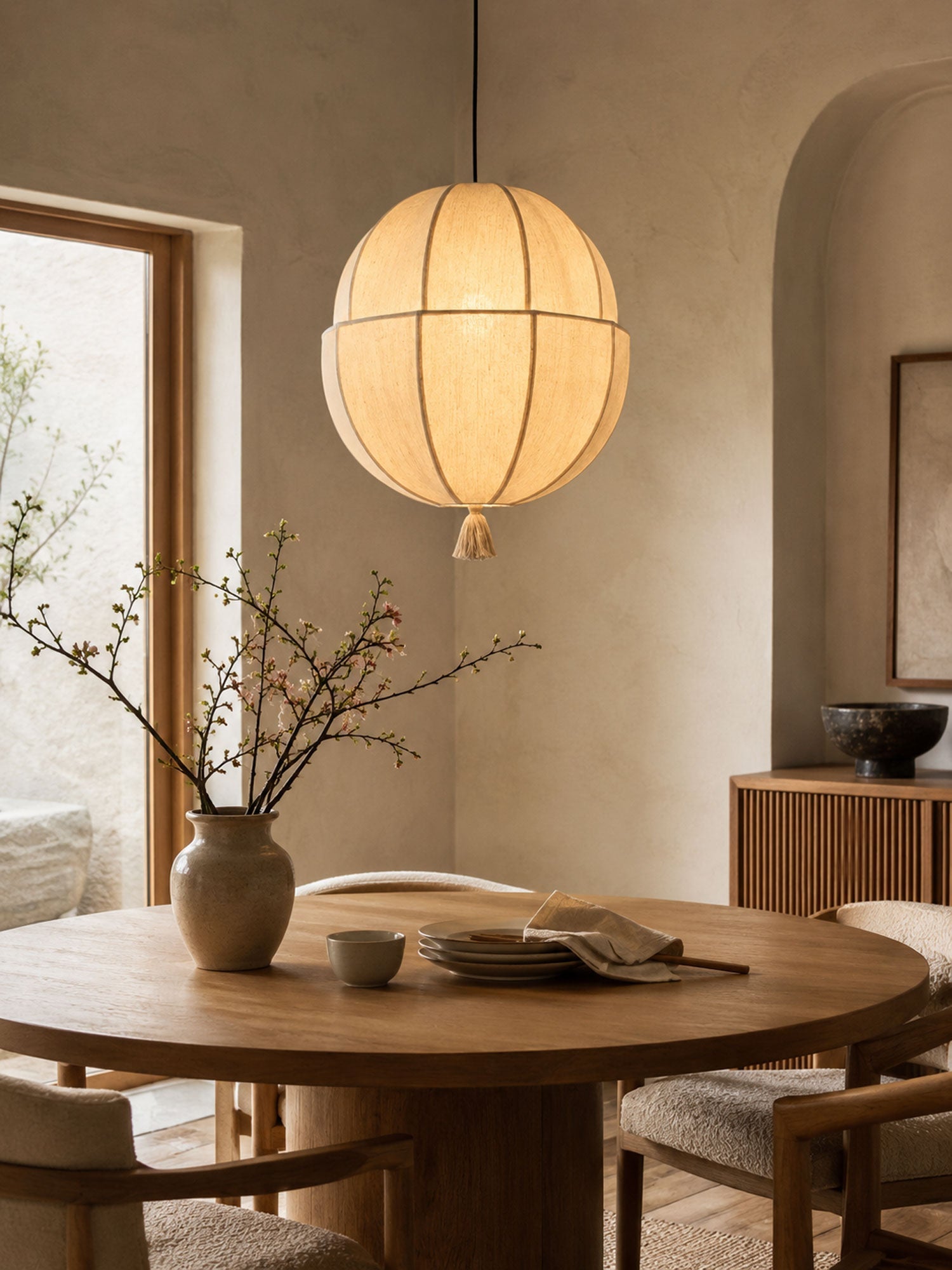 Celene Fabric Lantern Pendant