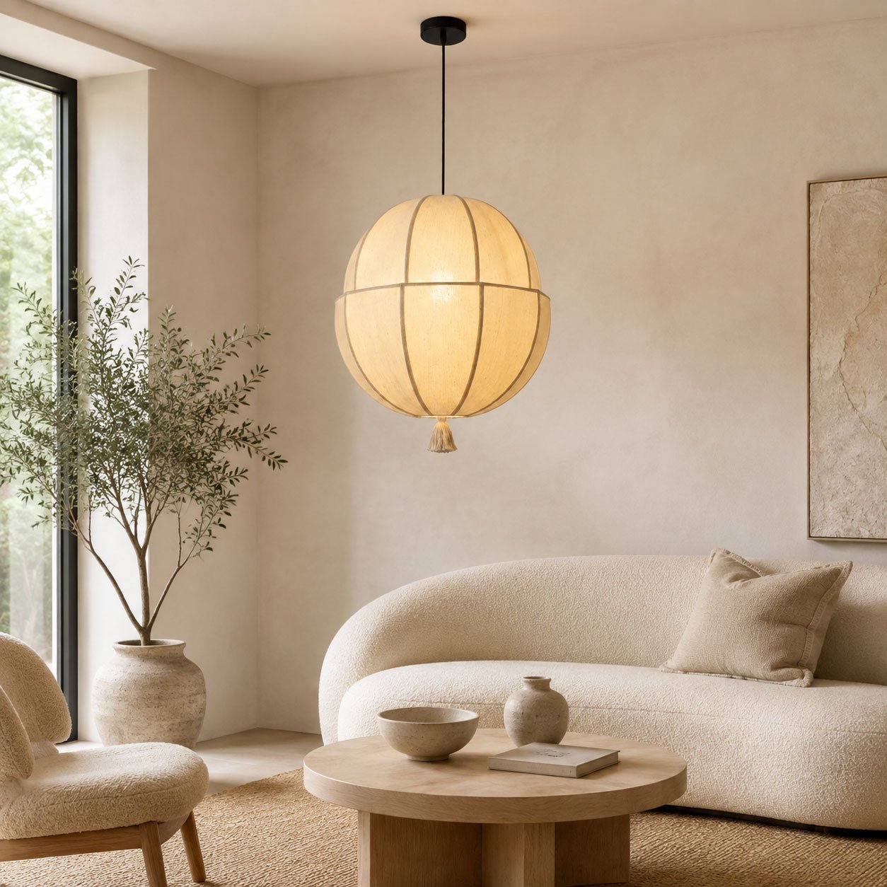 Celene Fabric Lantern Pendant