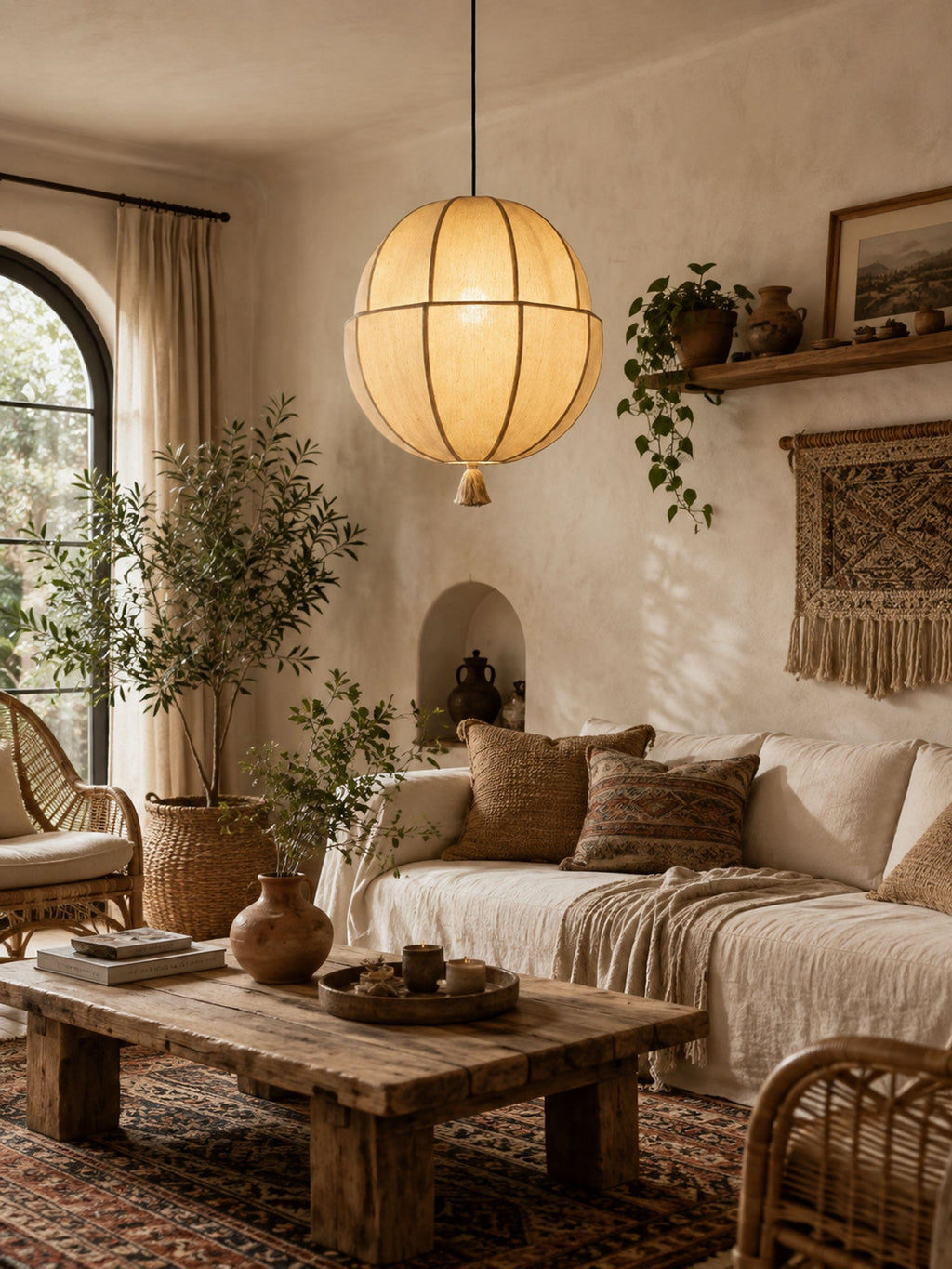 Celene Fabric Lantern Pendant