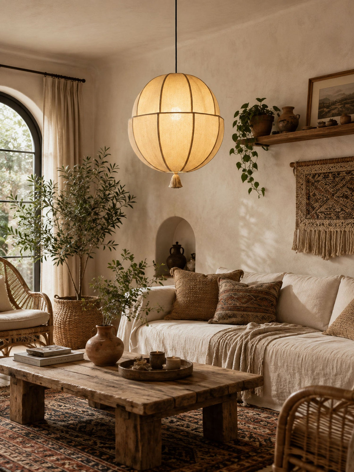 Celene Fabric Lantern Pendant