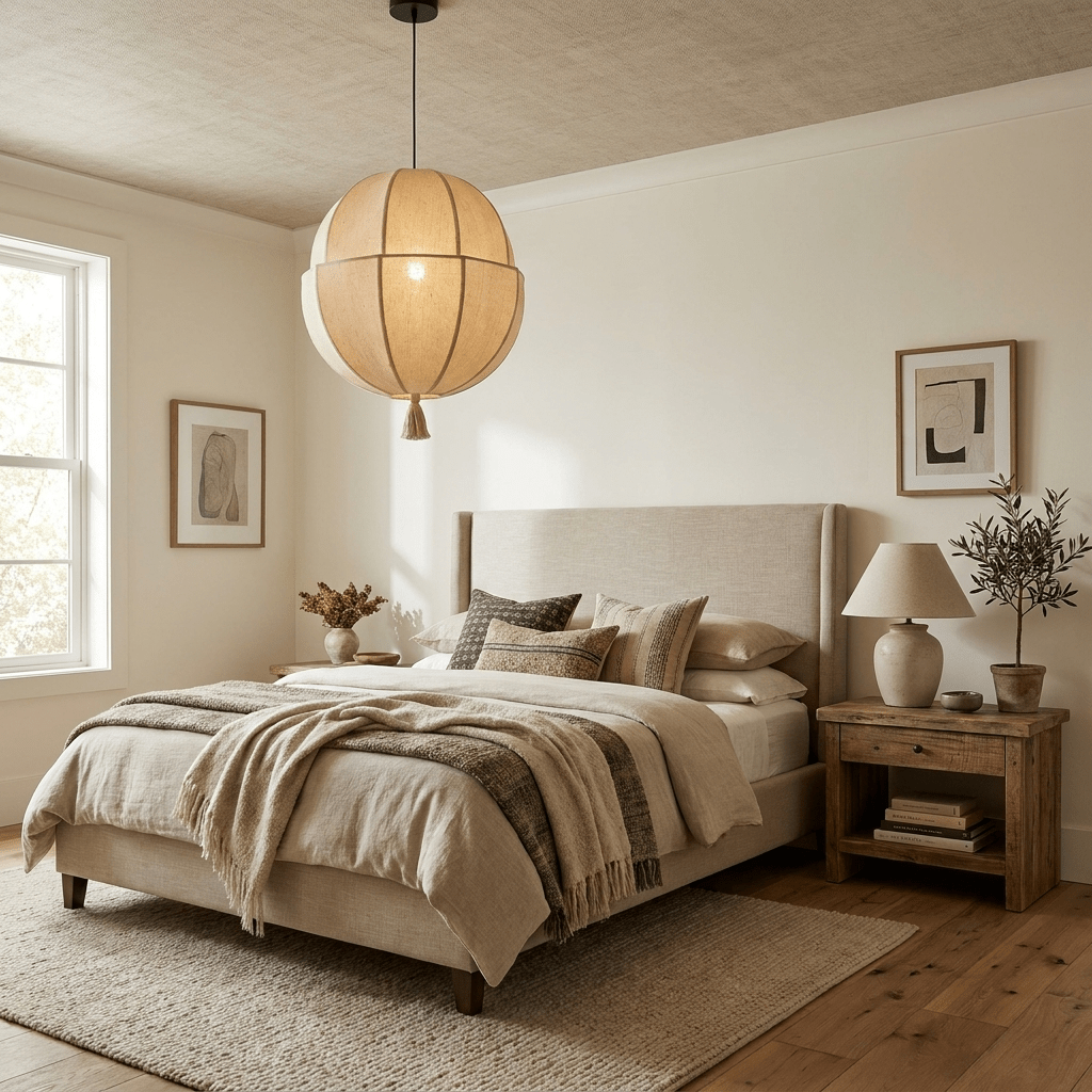 Celene Fabric Lantern Pendant