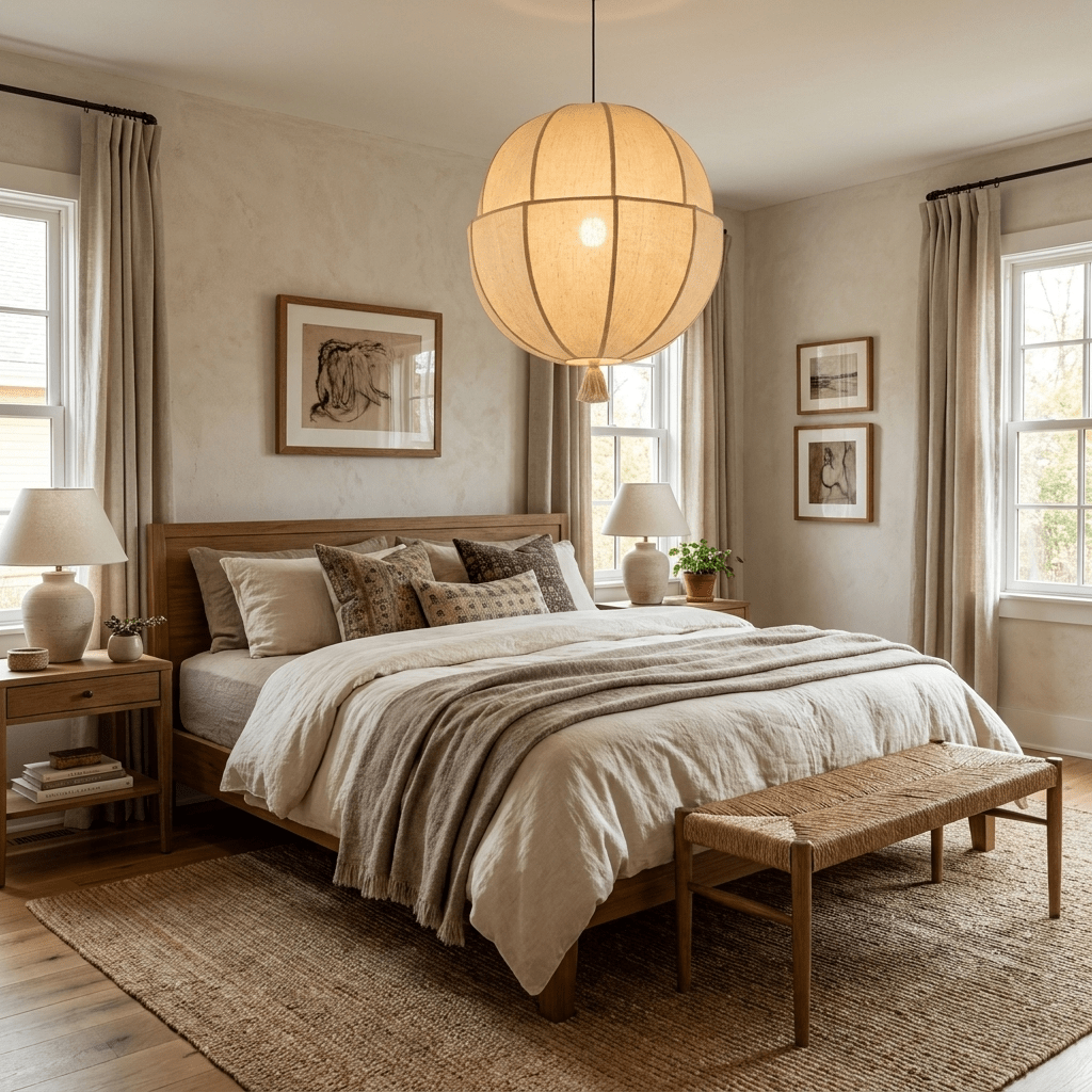 Celene Fabric Lantern Pendant
