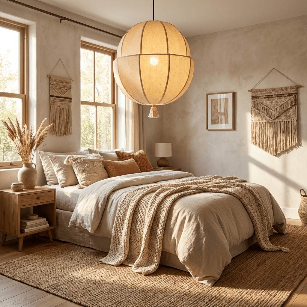 Celene Fabric Lantern Pendant