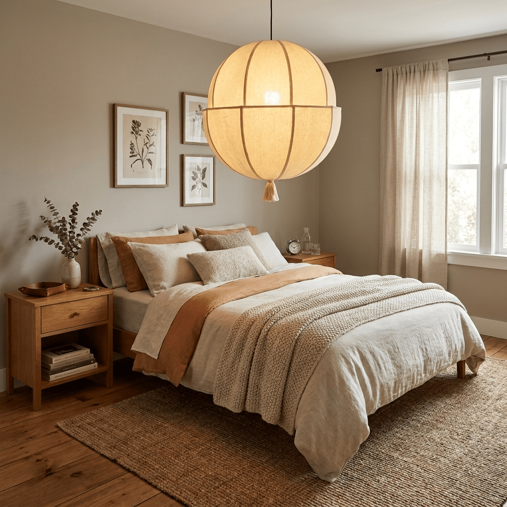 Celene Fabric Lantern Pendant