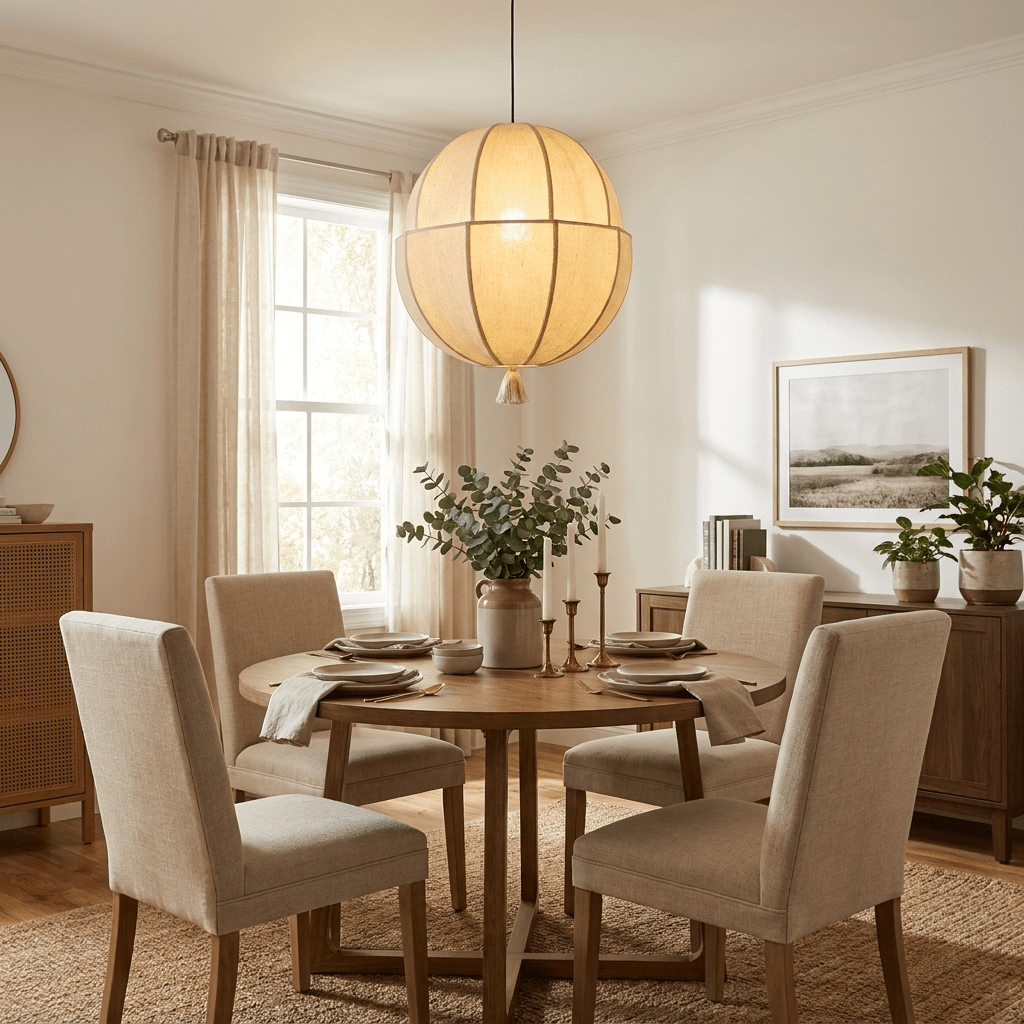 Celene Fabric Lantern Pendant