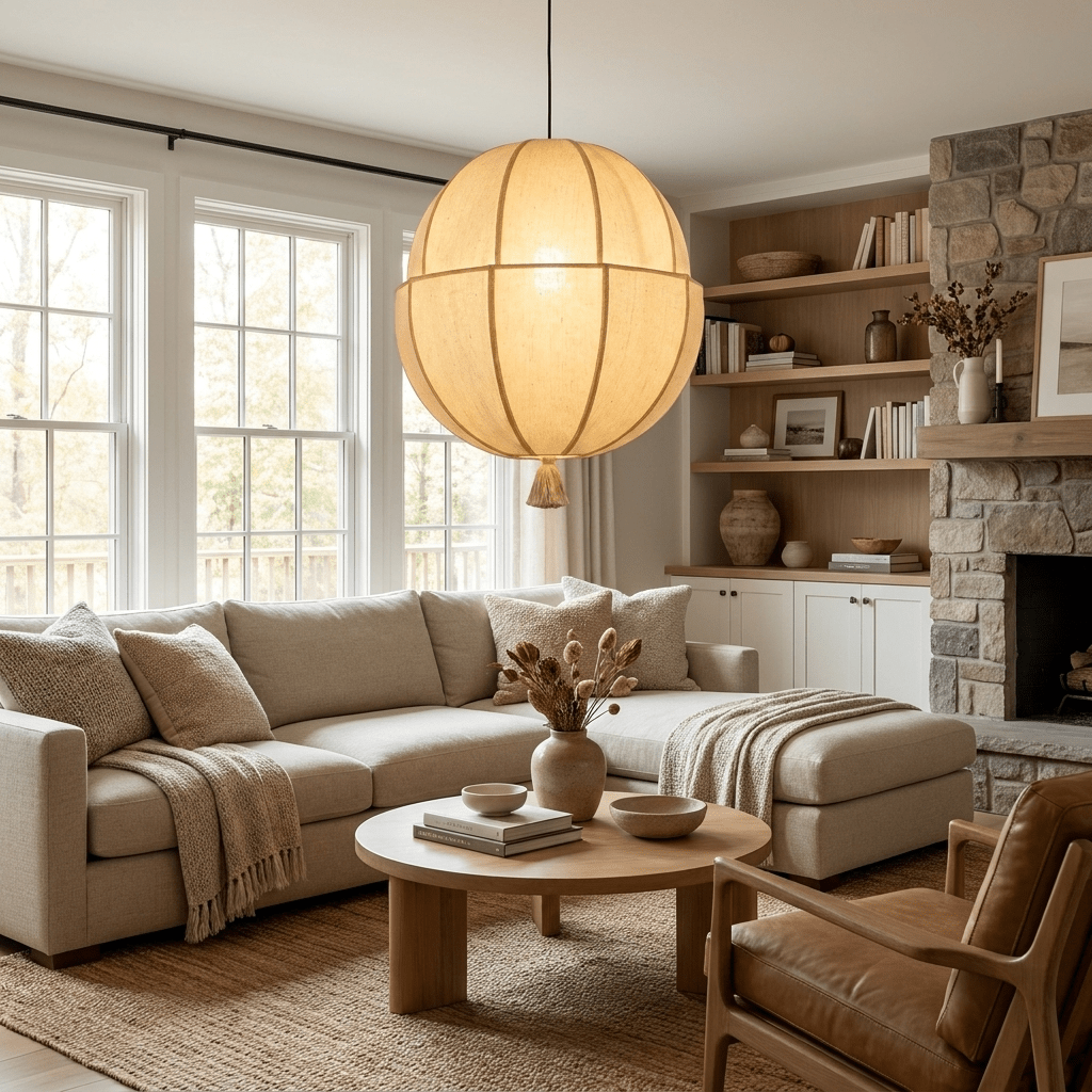 Celene Fabric Lantern Pendant