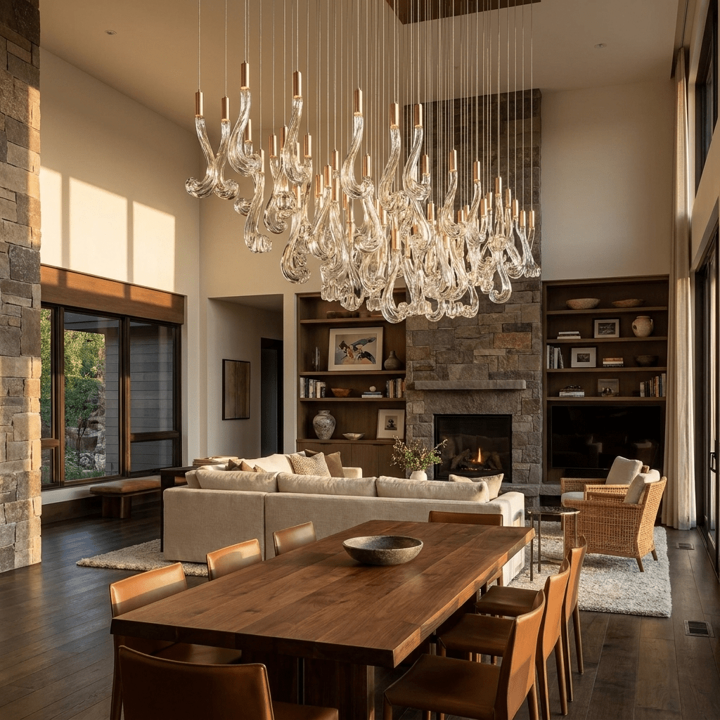 Celestia LED Glass Rain Chandelier