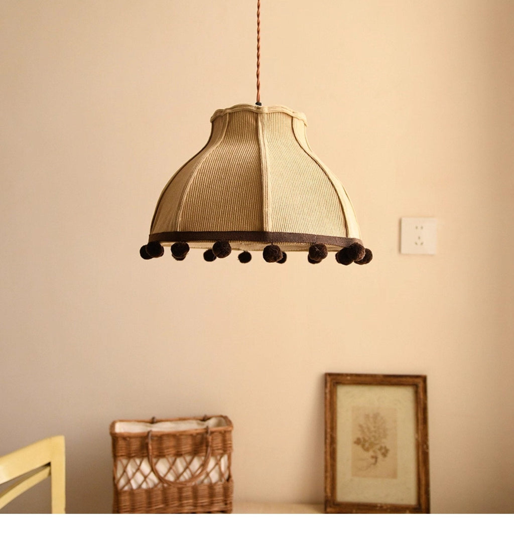 Clover Pom-Pom Trim Pendant Light