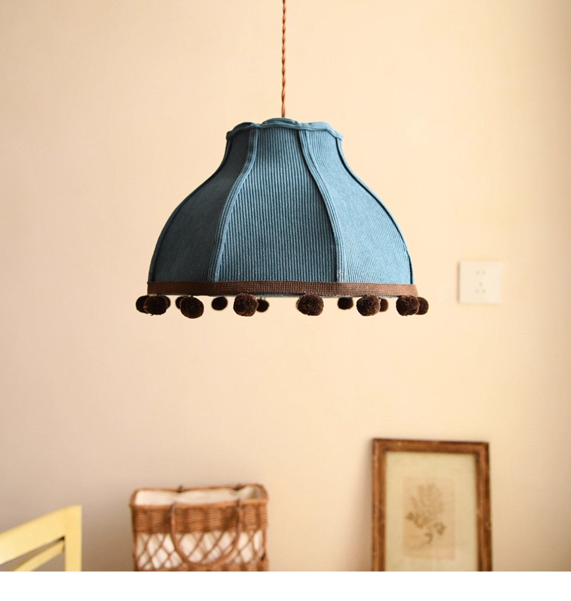 Clover Pom-Pom Trim Pendant Light