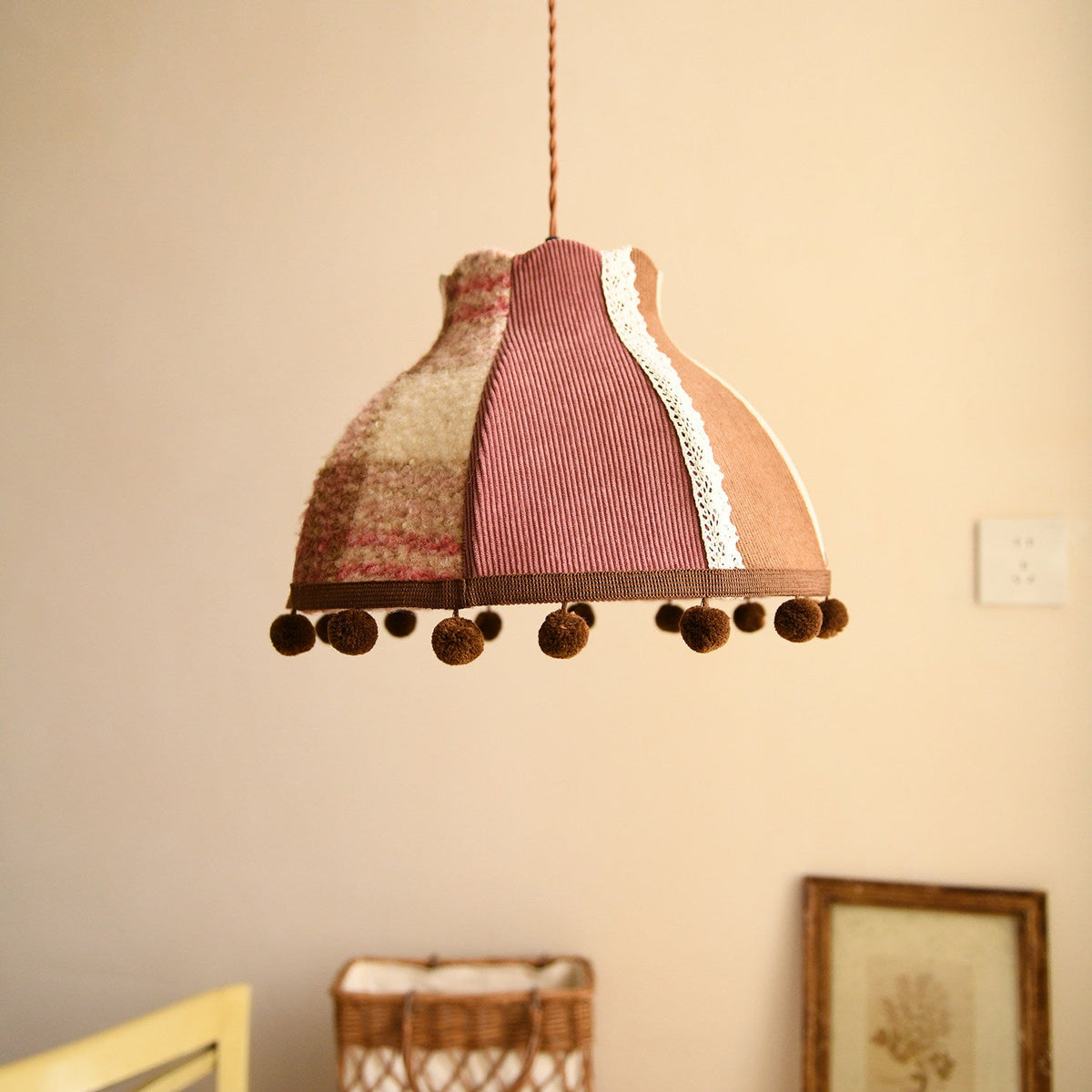 Clover Pom-Pom Trim Pendant Light