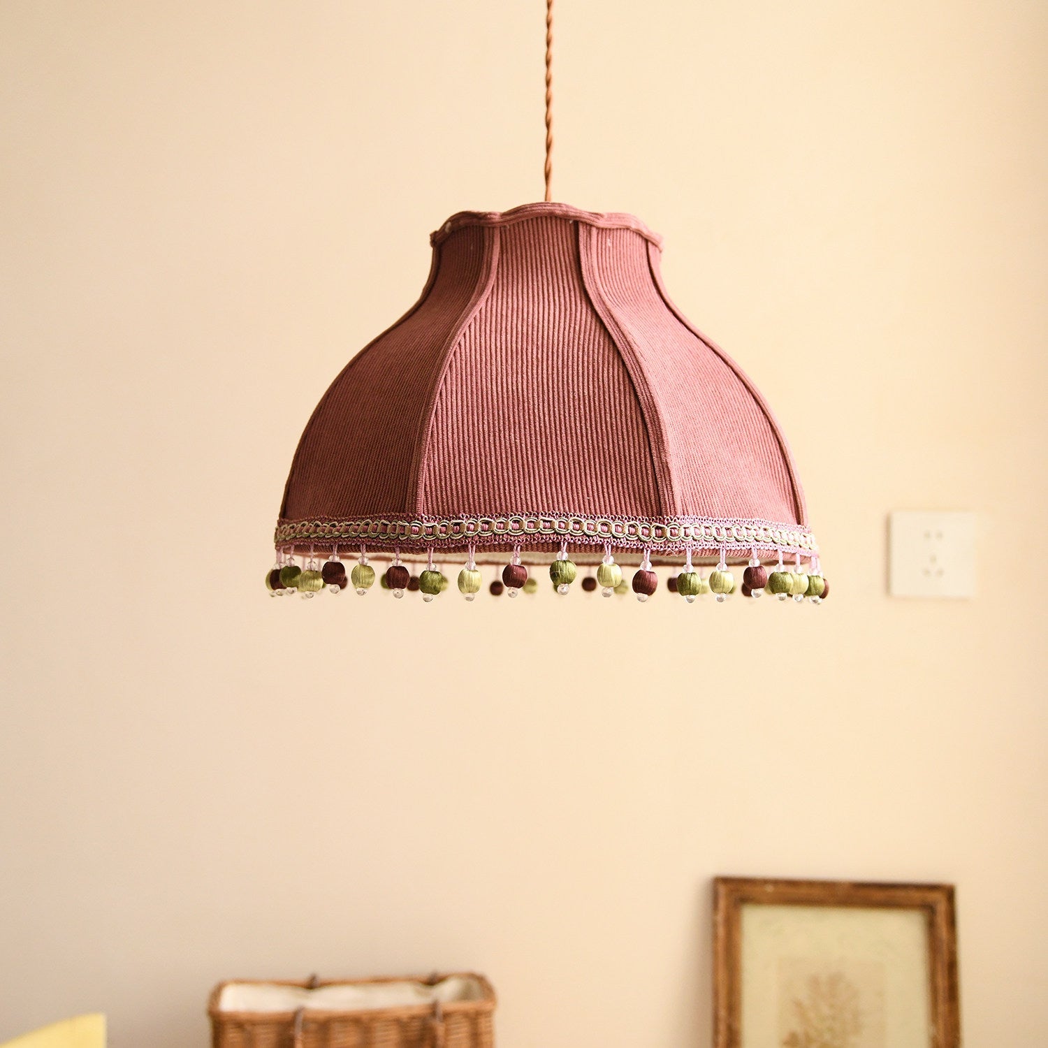 Clover Pom-Pom Trim Pendant Light