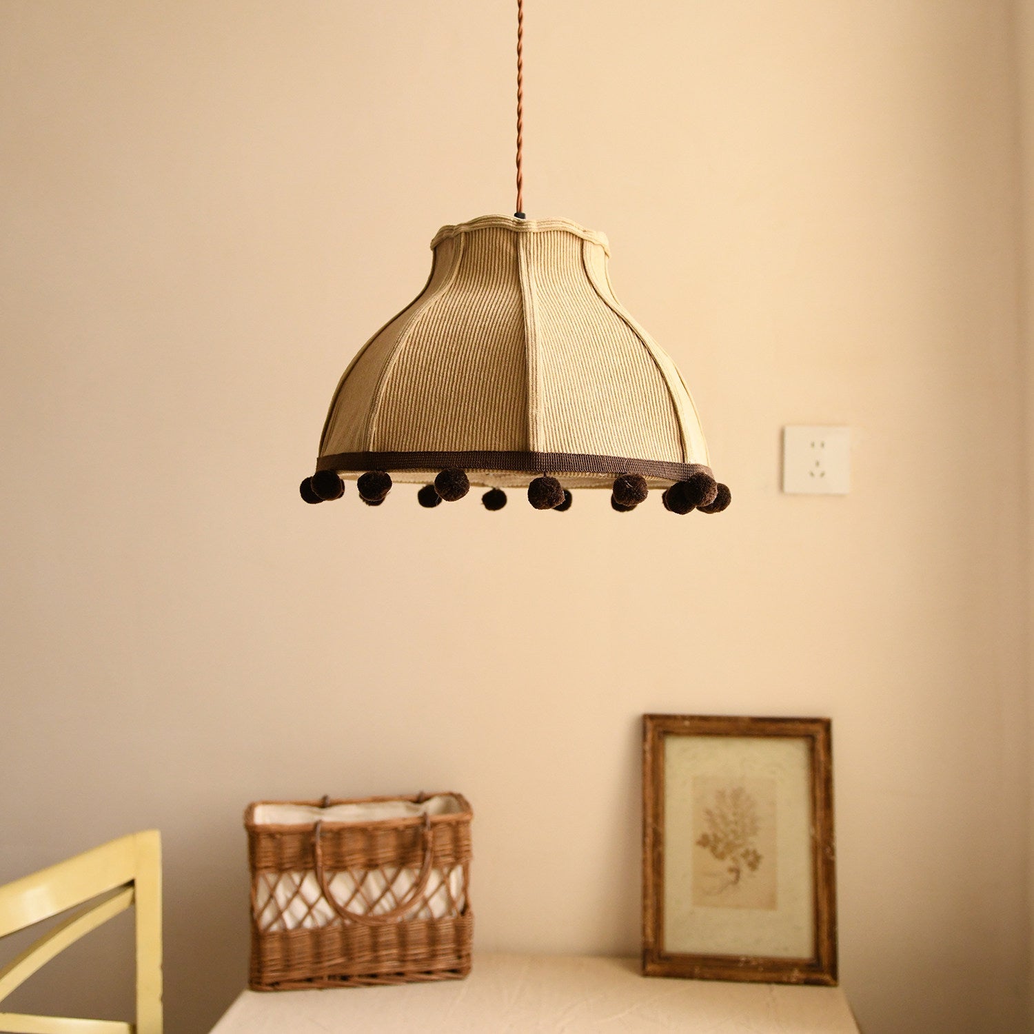 Clover Pom-Pom Trim Pendant Light