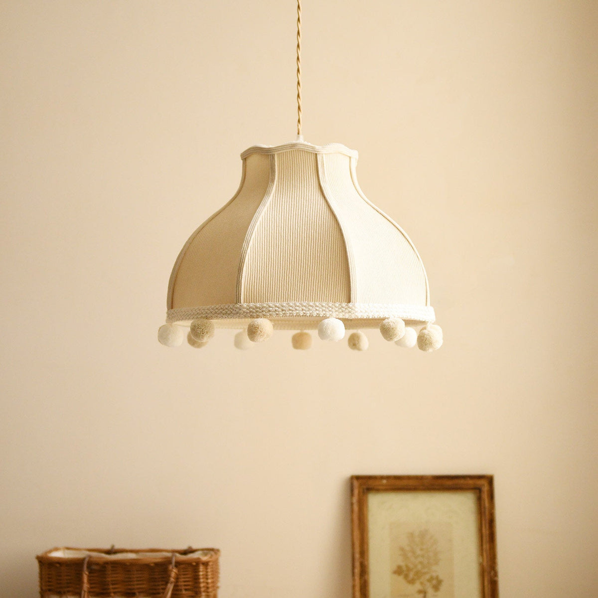 Clover Pom-Pom Trim Pendant Light