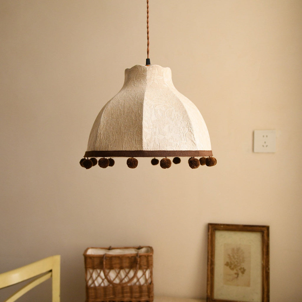 Clover Pom-Pom Trim Pendant Light