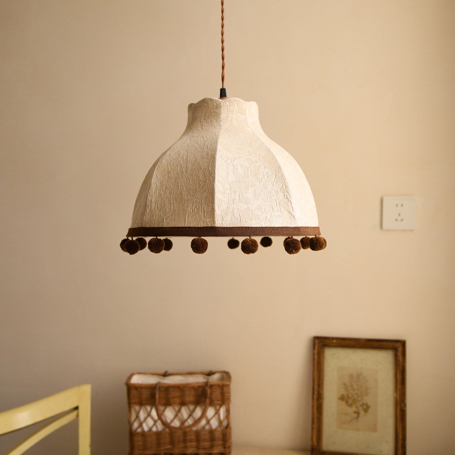 Clover Pom-Pom Trim Pendant Light