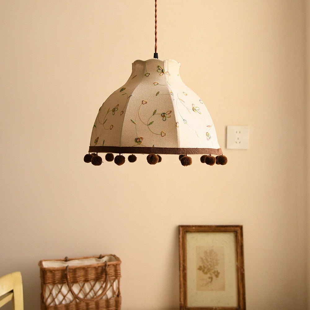 Clover Pom-Pom Trim Pendant Light