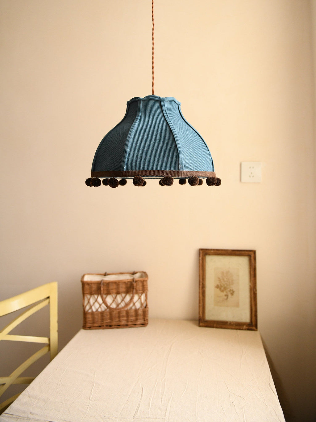 Clover Pom-Pom Trim Pendant Light