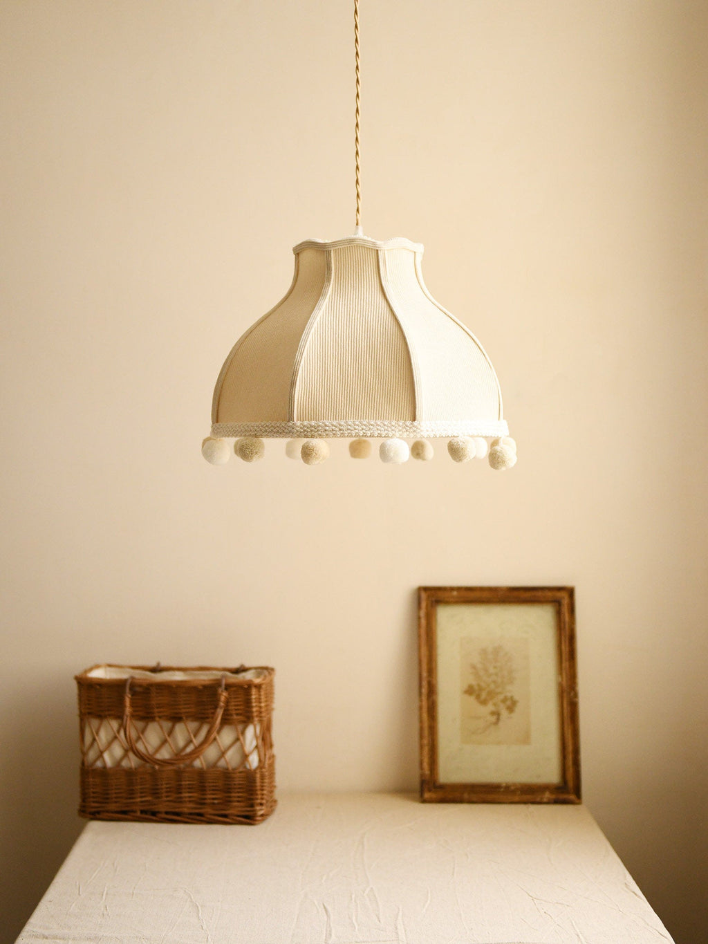 Clover Pom-Pom Trim Pendant Light