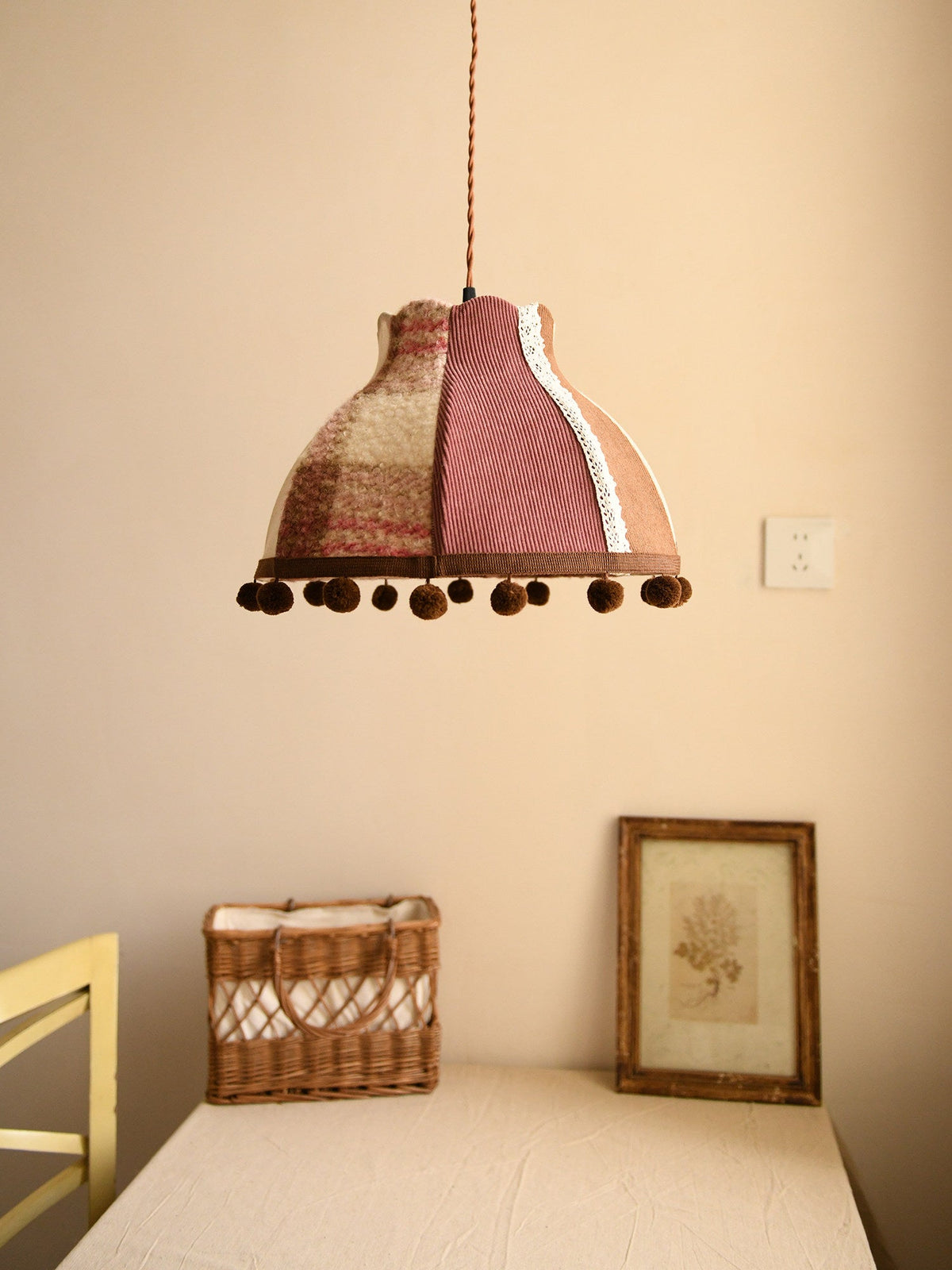 Clover Pom-Pom Trim Pendant Light