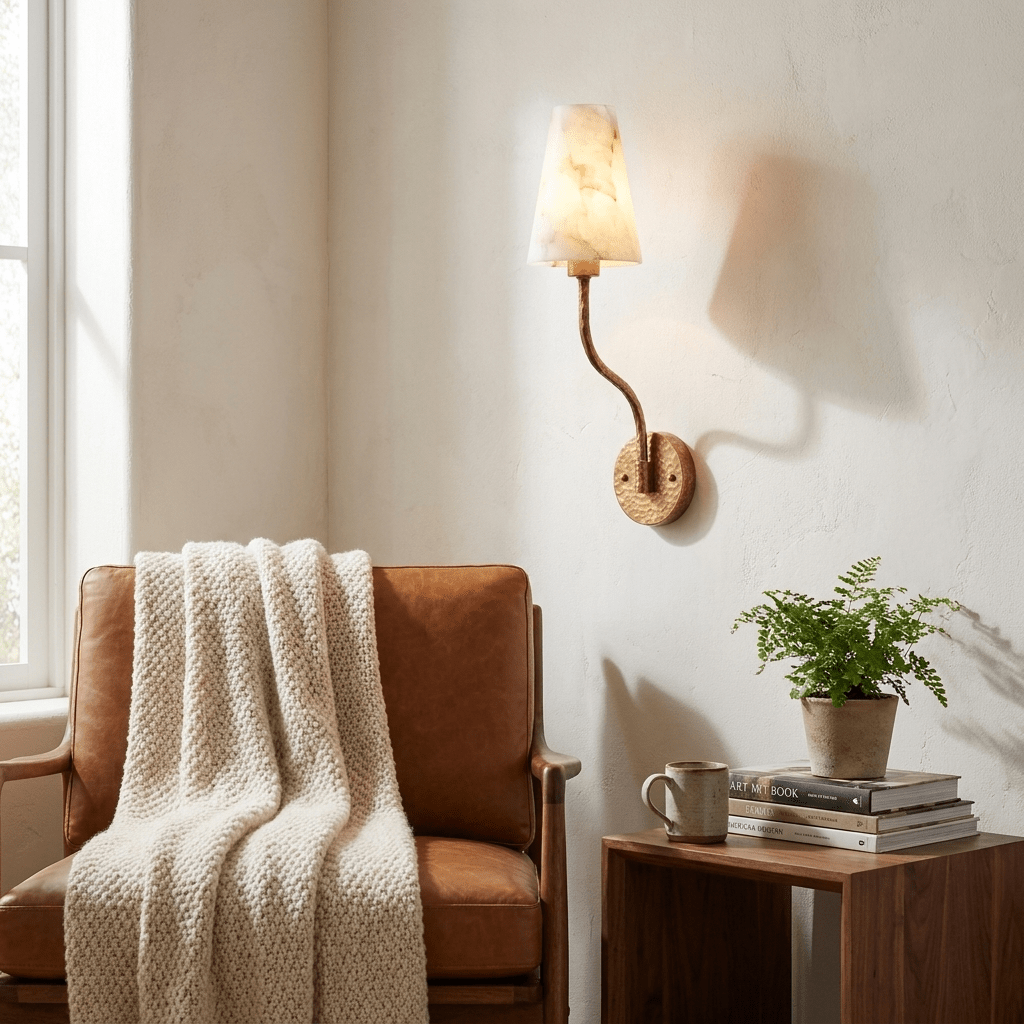 Corwin Hammered Brass Cone Sconce