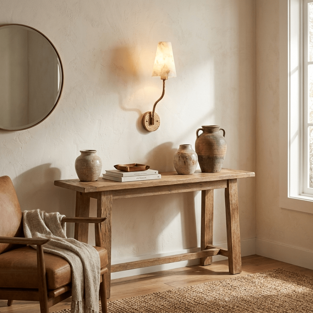 Corwin Hammered Brass Cone Sconce