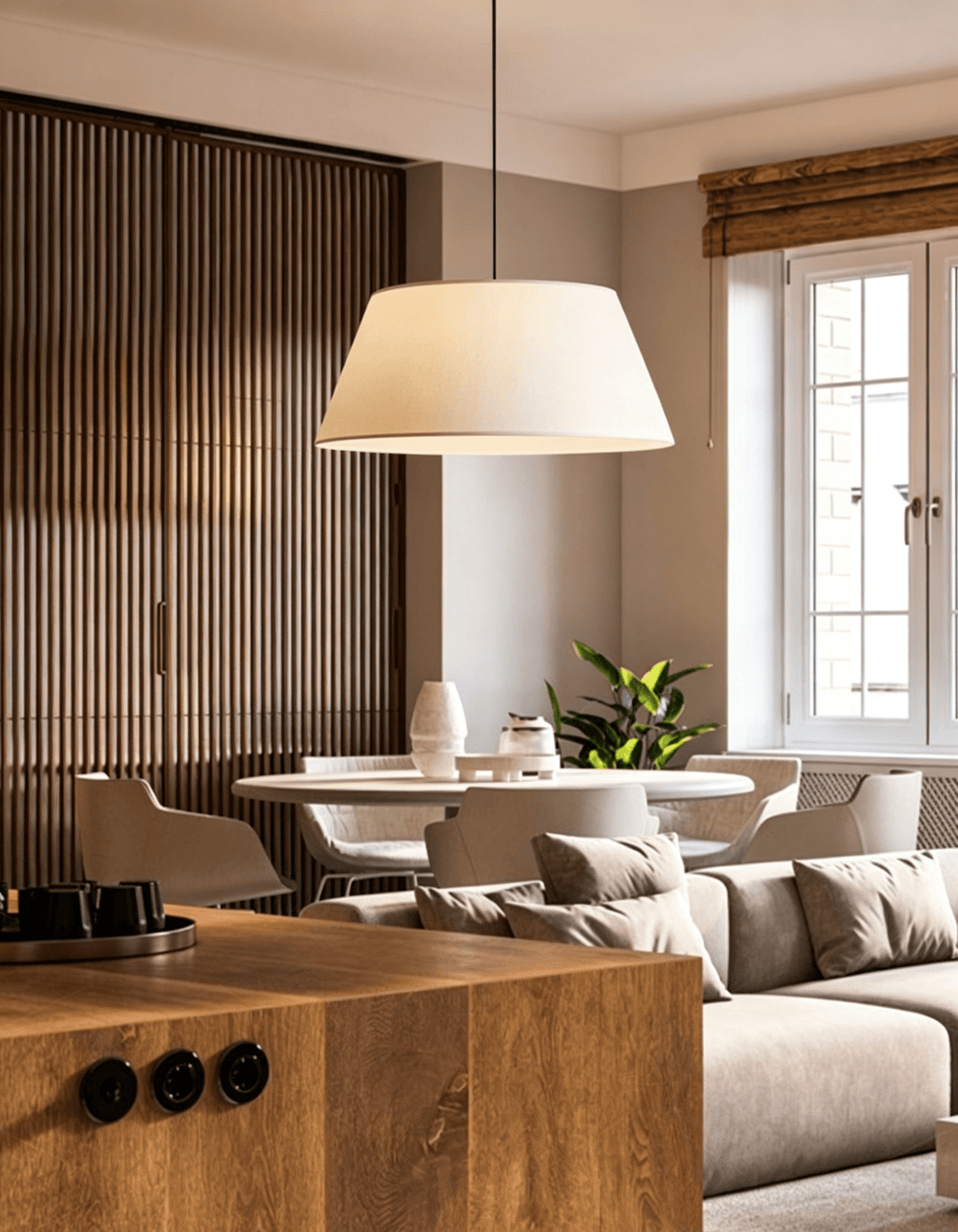 Dune Tapered Fabric Pendant Light