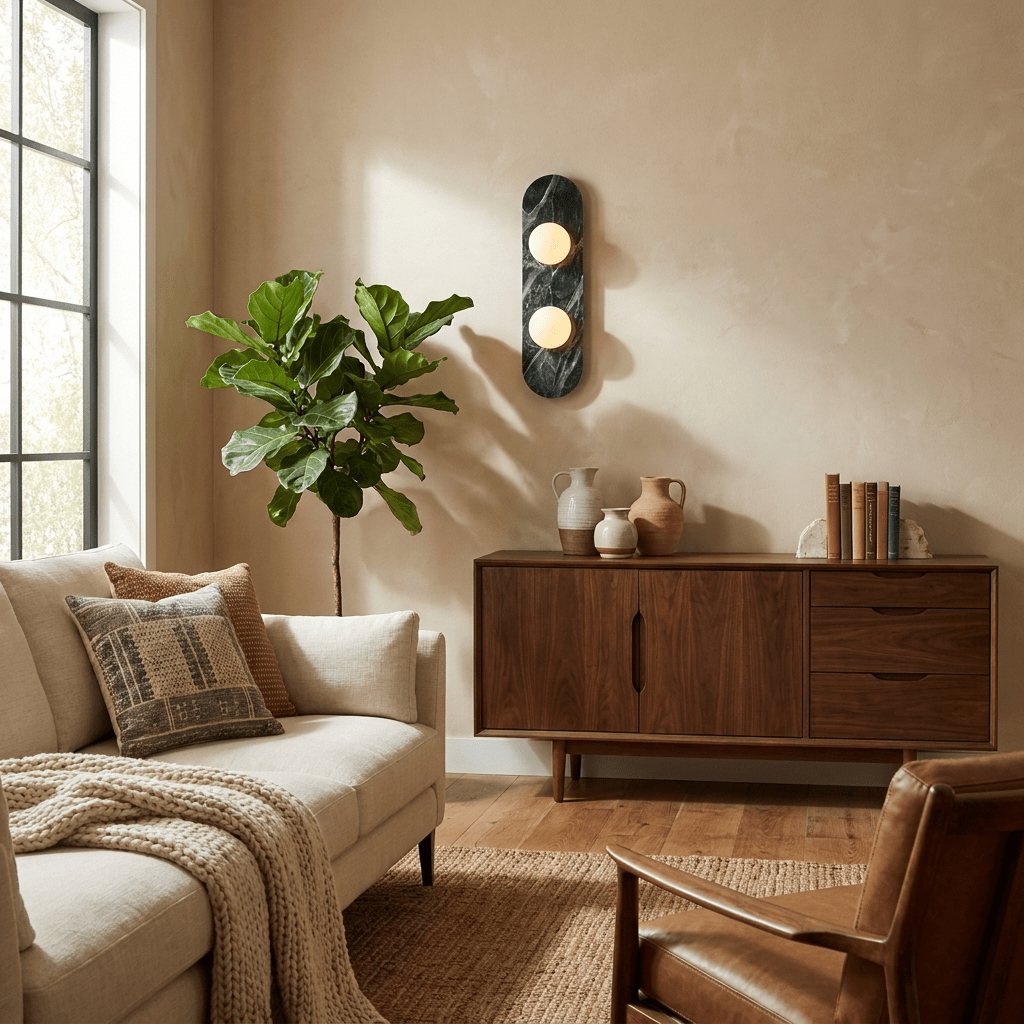 Elaria Stone Double Globe Wall Sconce