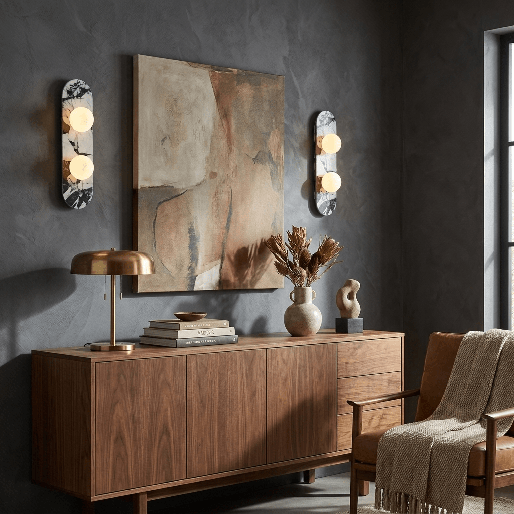 Elaria Stone Double Globe Wall Sconce