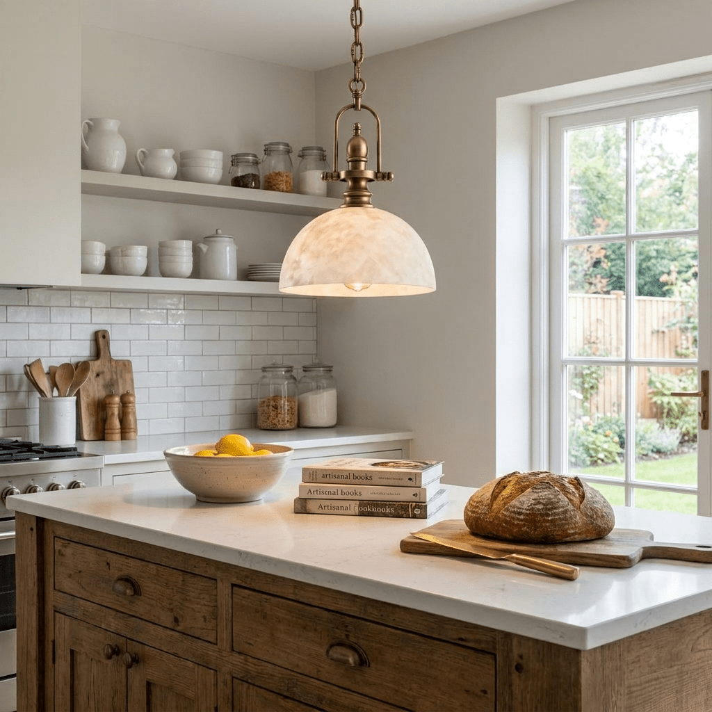 Foundry Alabaster Dome Pendant Lamp