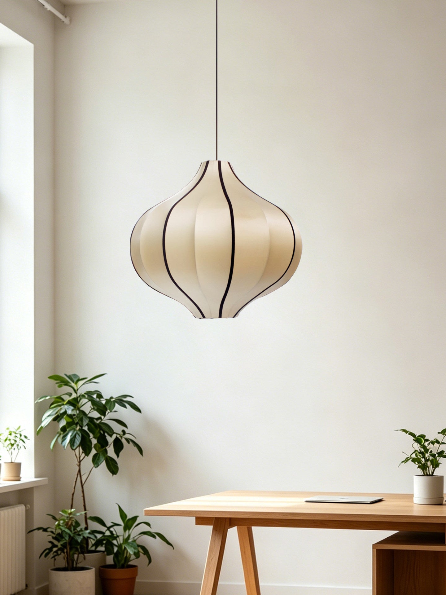 Garlic Fluted Fabric Pendant Lamp