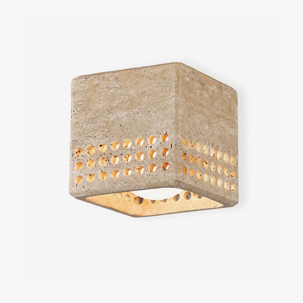 Grotto Travertine Flush Mount