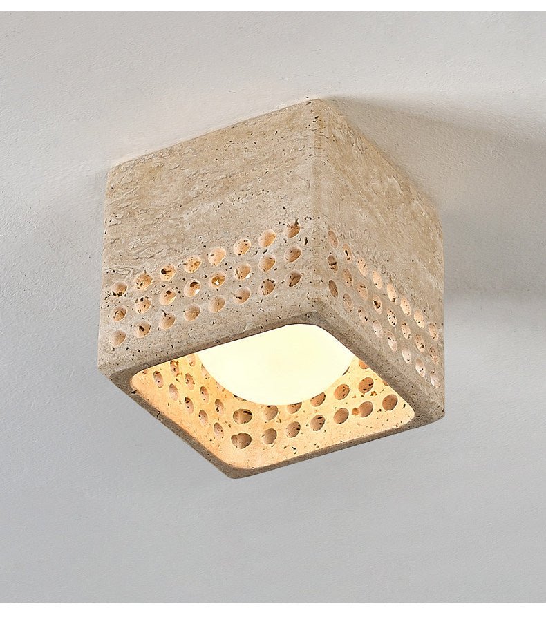 Grotto Travertine Flush Mount