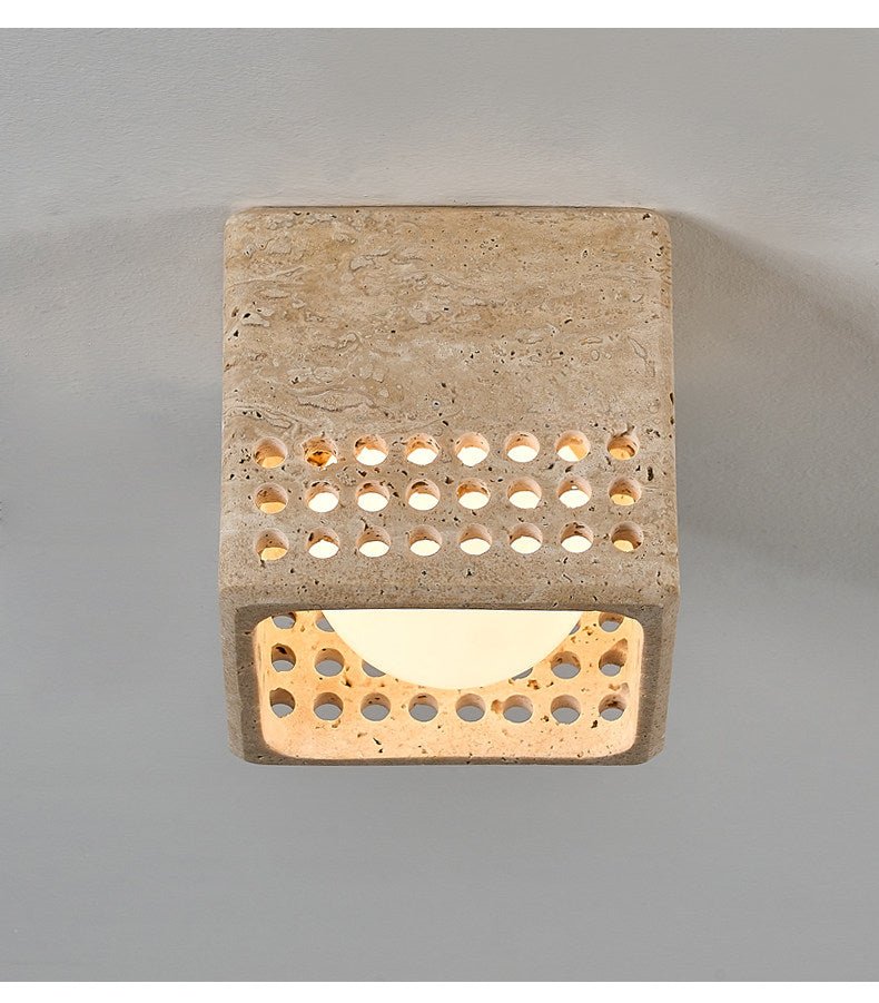 Grotto Travertine Flush Mount