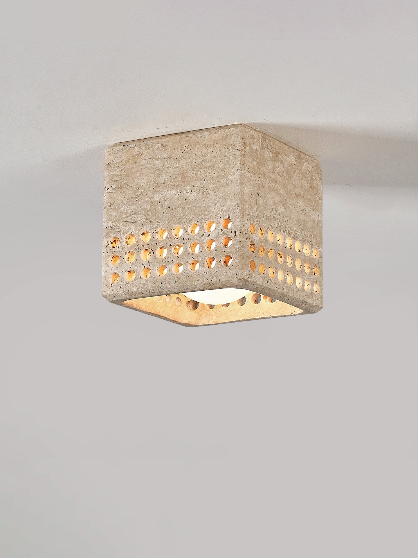 Grotto Travertine Flush Mount