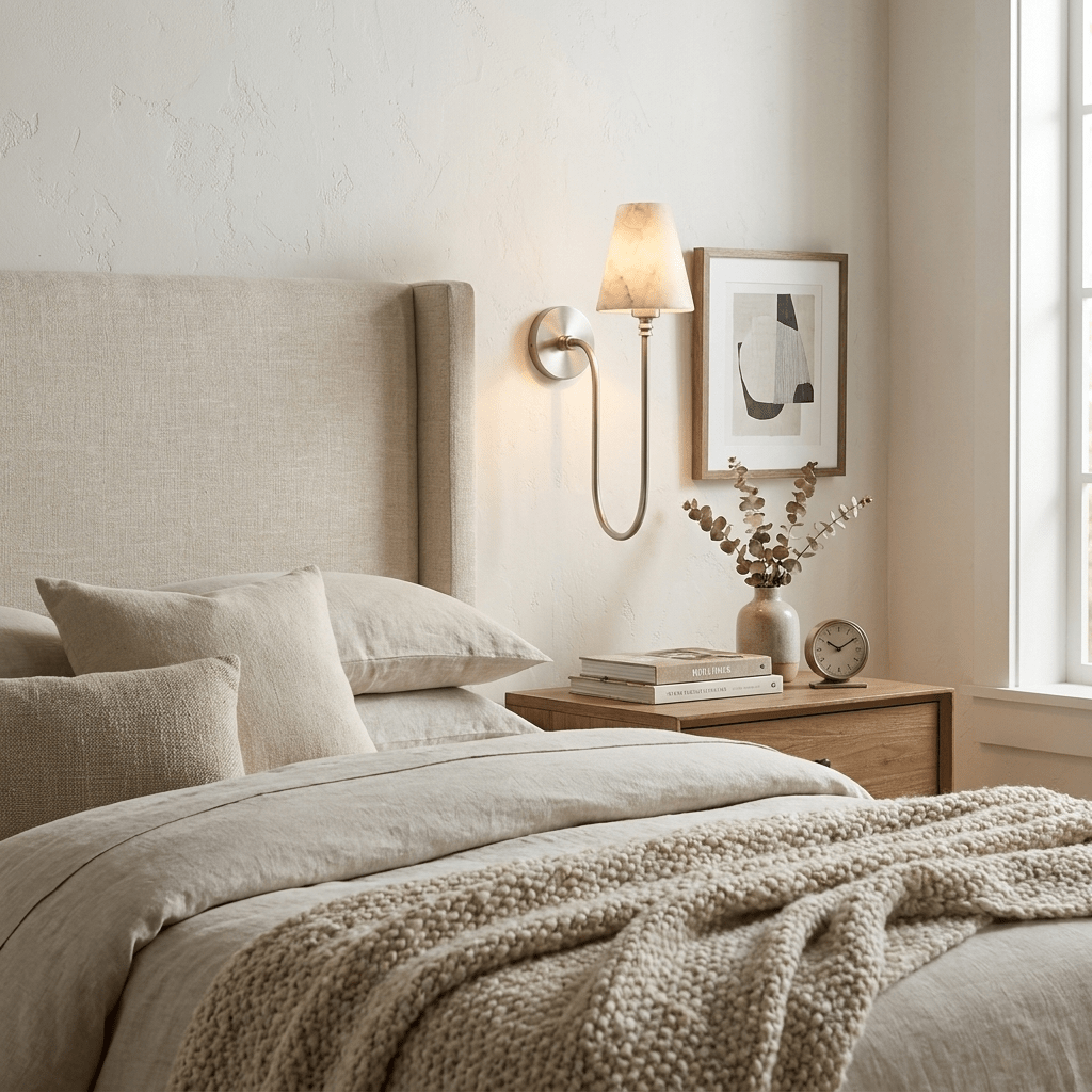 Harlow Alabaster Cone Sconce