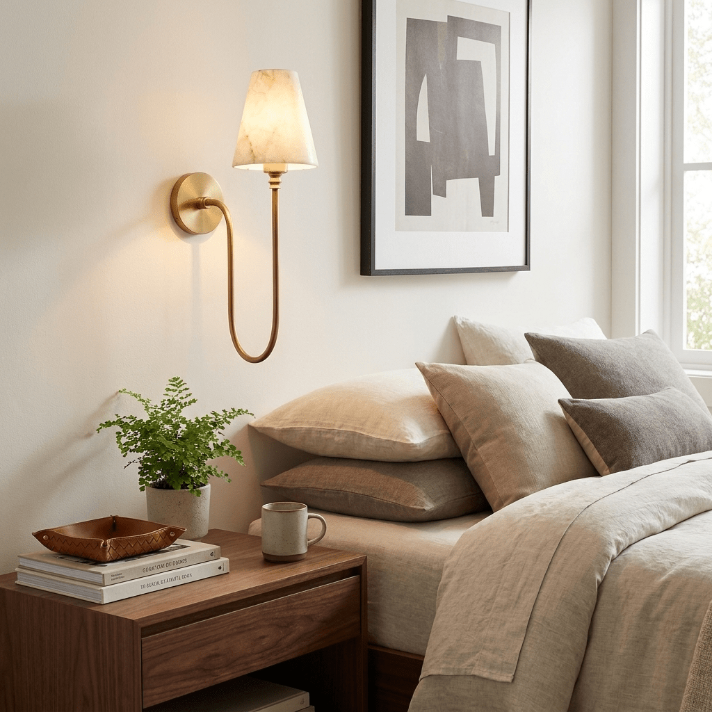 Harlow Alabaster Cone Sconce
