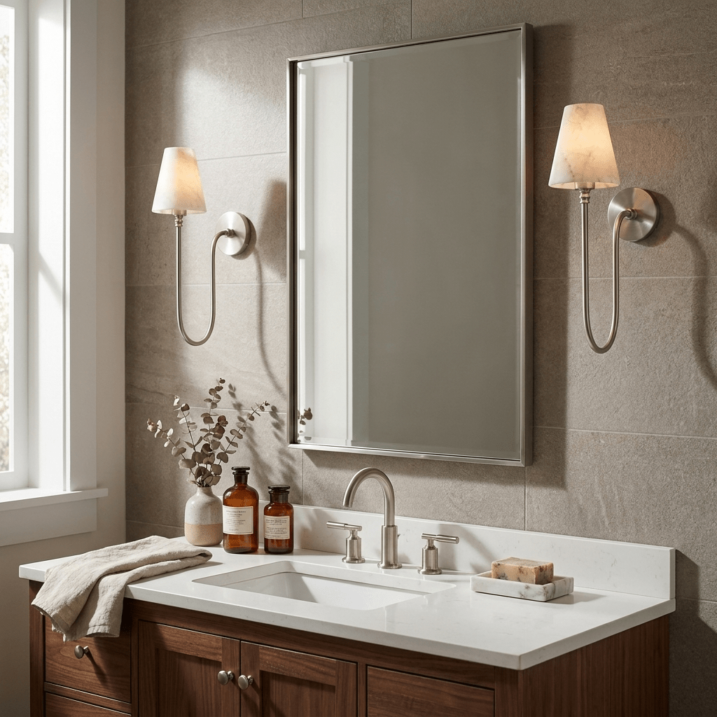 Harlow Alabaster Cone Sconce