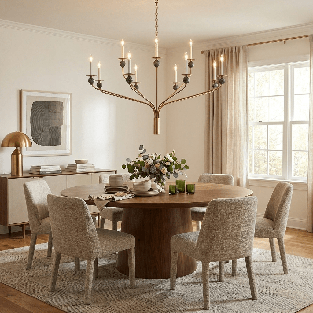 Laurel Branching Brass Chandelier