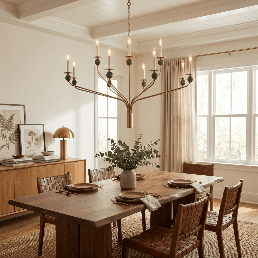 Laurel Branching Brass Chandelier