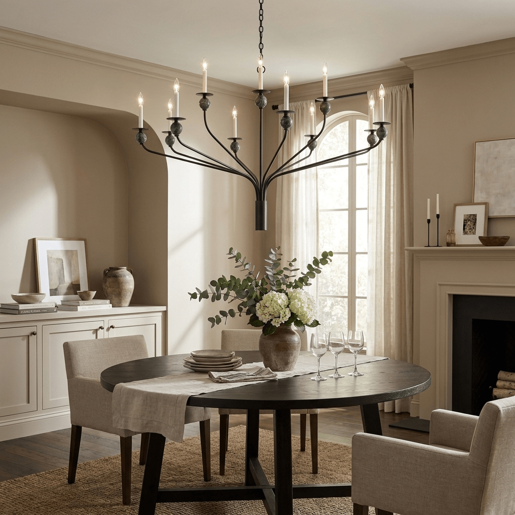 Laurel Branching Brass Chandelier