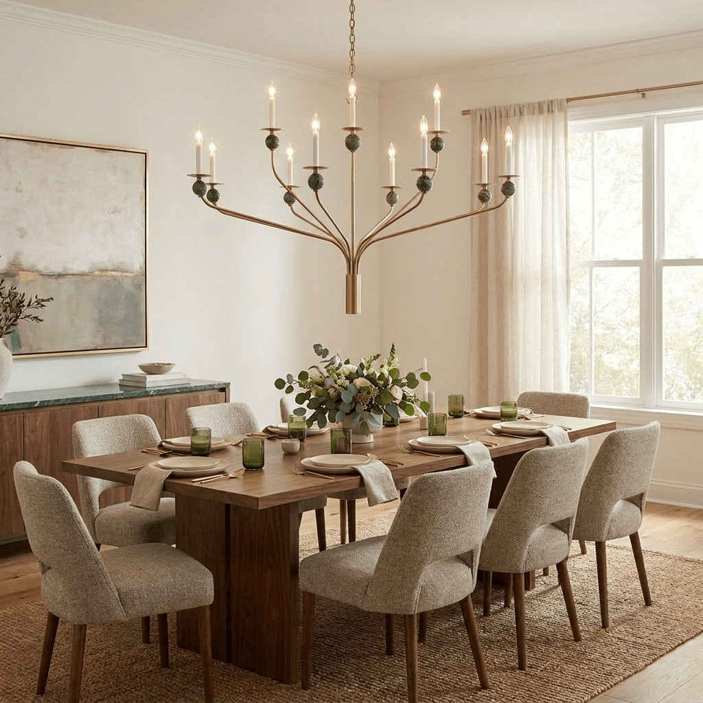Laurel Branching Brass Chandelier