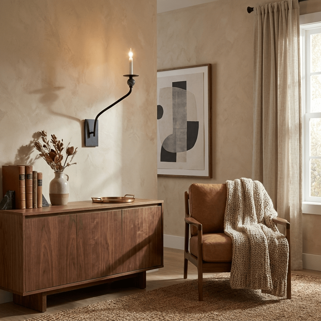 Laurel Branching Brass Sconce