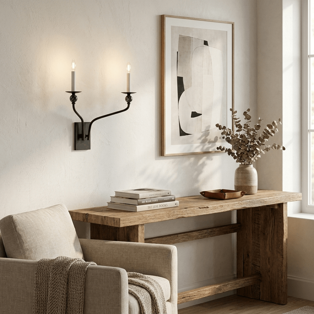 Laurel Branching Brass Sconce