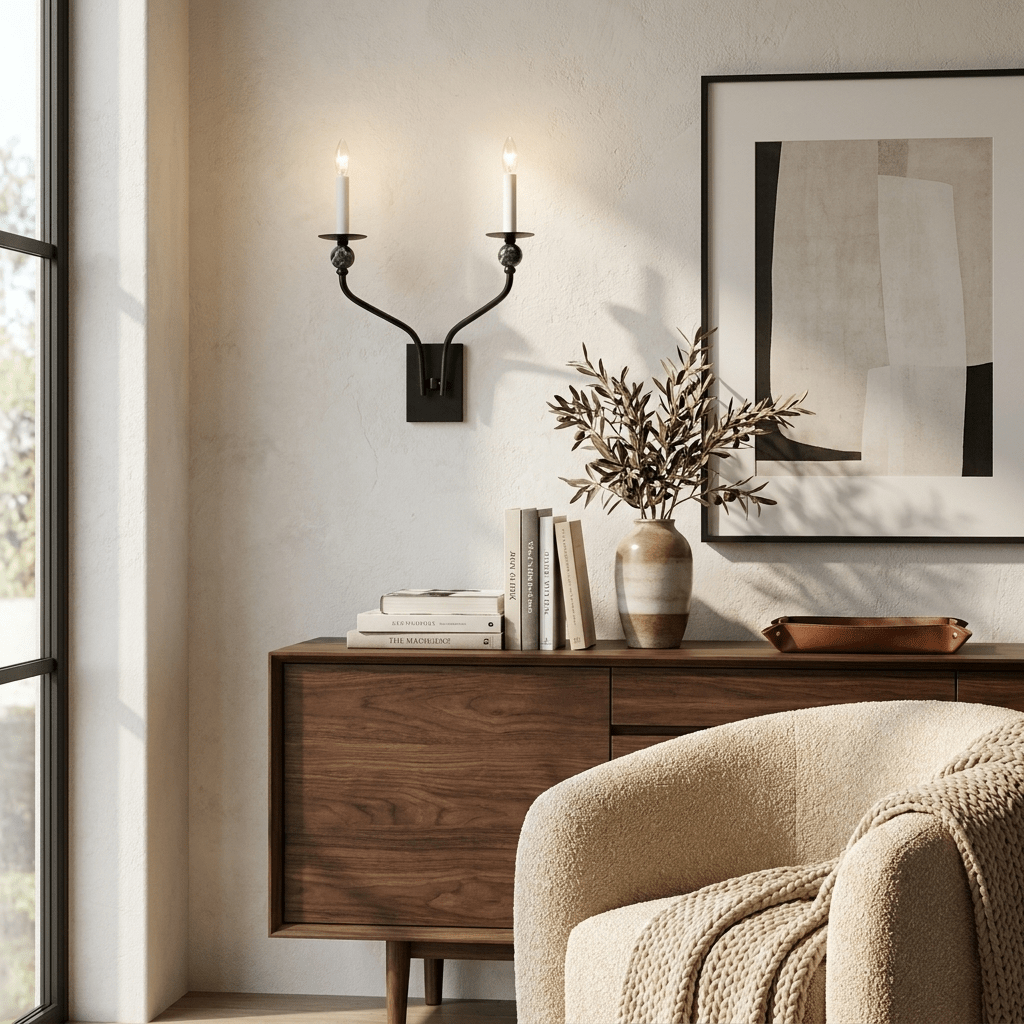 Laurel Branching Brass Sconce